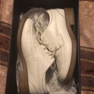 Boys white leather dress shoes